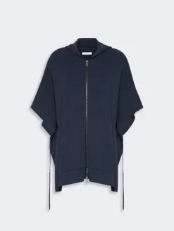 Loose, viscose crêpe cardigan - ULTRAMARINE