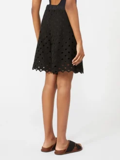 Macramé jersey Bermuda shorts - BLACK