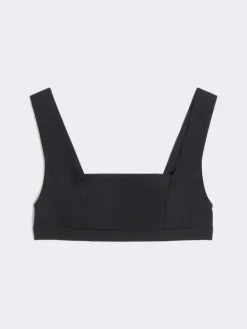 Matte technical fabric bikini top - BLACK