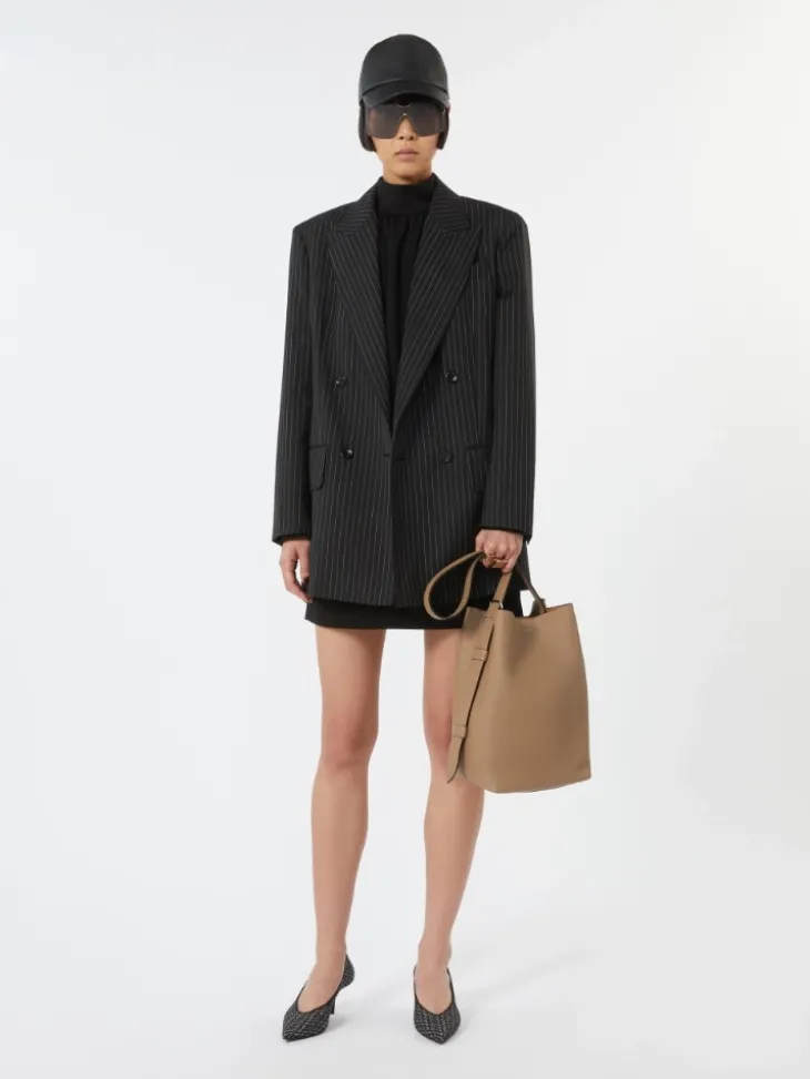 Medium Archetipo leather bag - MUD