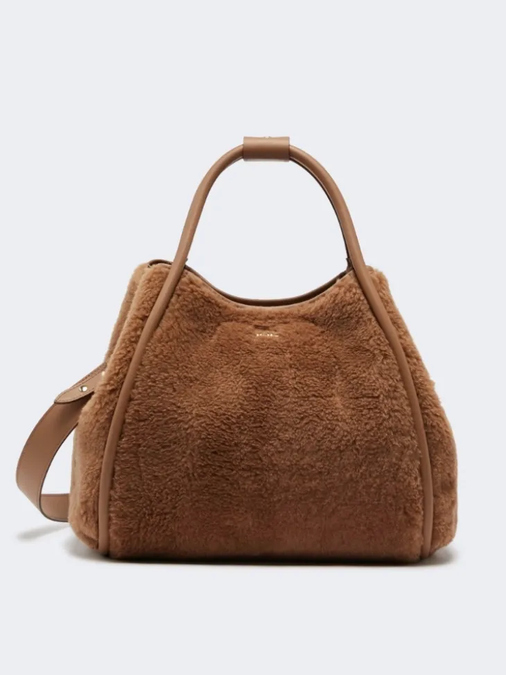 Medium Teddy fabric Marine bag - CAMEL