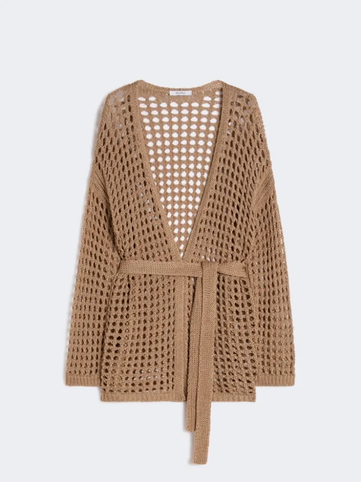 Mesh cotton cardigan - DESERT