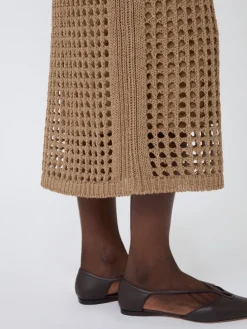 Mesh cotton skirt - DESERT