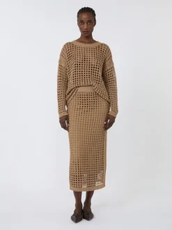 Mesh cotton skirt - DESERT