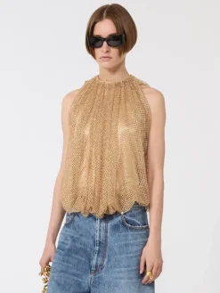 Mesh top with crystals - CAMEL