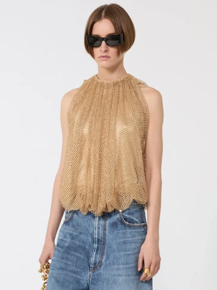 Mesh top with crystals - CAMEL