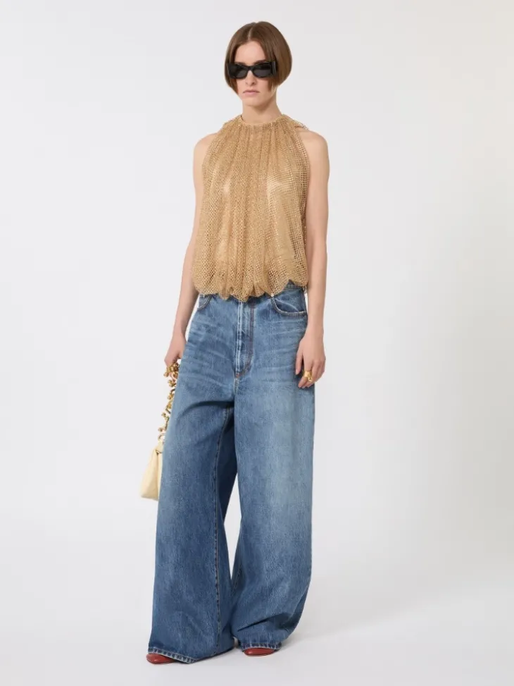 Mesh top with crystals - CAMEL