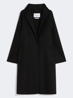Midi cashmere cardigan coat - BLACK