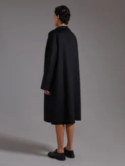 Midi cashmere cardigan coat - BLACK