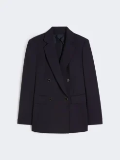 Milano-knit double-breasted jersey blazer - NAVY
