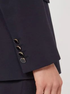 Milano-knit double-breasted jersey blazer - NAVY