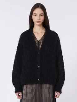 Mohair cardigan - BLACK
