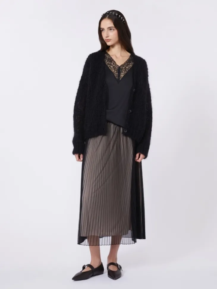 Mohair cardigan - BLACK