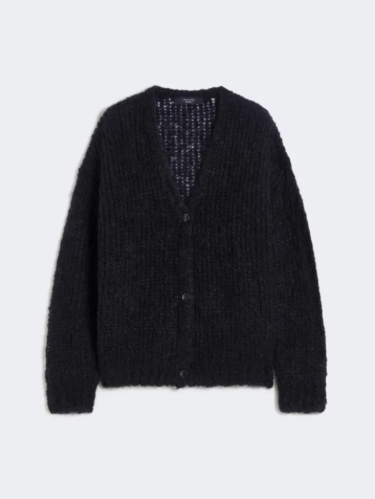 Mohair cardigan - BLACK