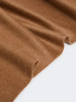 Monogram-embroidered camel stole - CAMEL