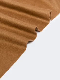 Monogram-embroidered cashmere stole - TOBACCO