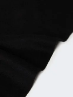 Monogram-embroidered cashmere stole - BLACK