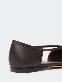 Nappa leather ballet flats - DARK BROWN