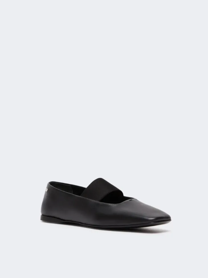 Nappa leather ballet flats - BLACK