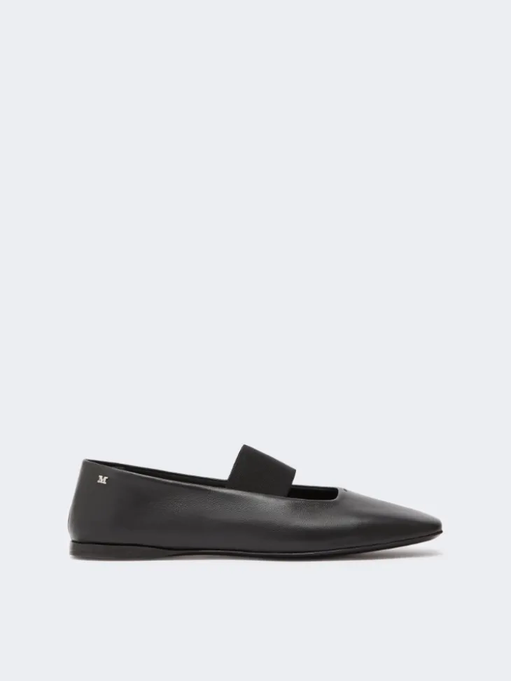Nappa leather ballet flats - BLACK