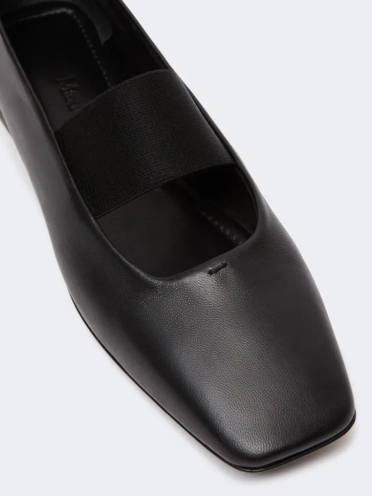 Nappa leather ballet flats - BLACK