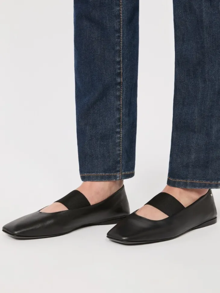 Nappa leather ballet flats - BLACK