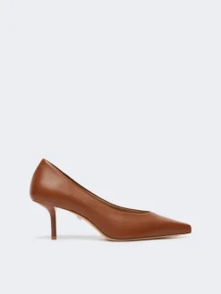 Nappa leather court shoes - TOBACCO