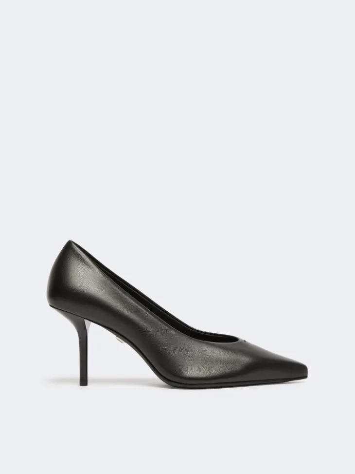Nappa leather court shoes - BLACK