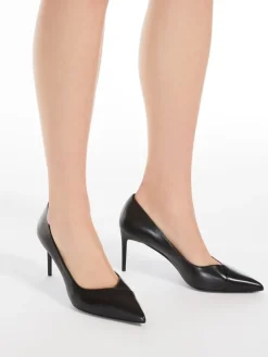 Nappa leather court shoes - BLACK