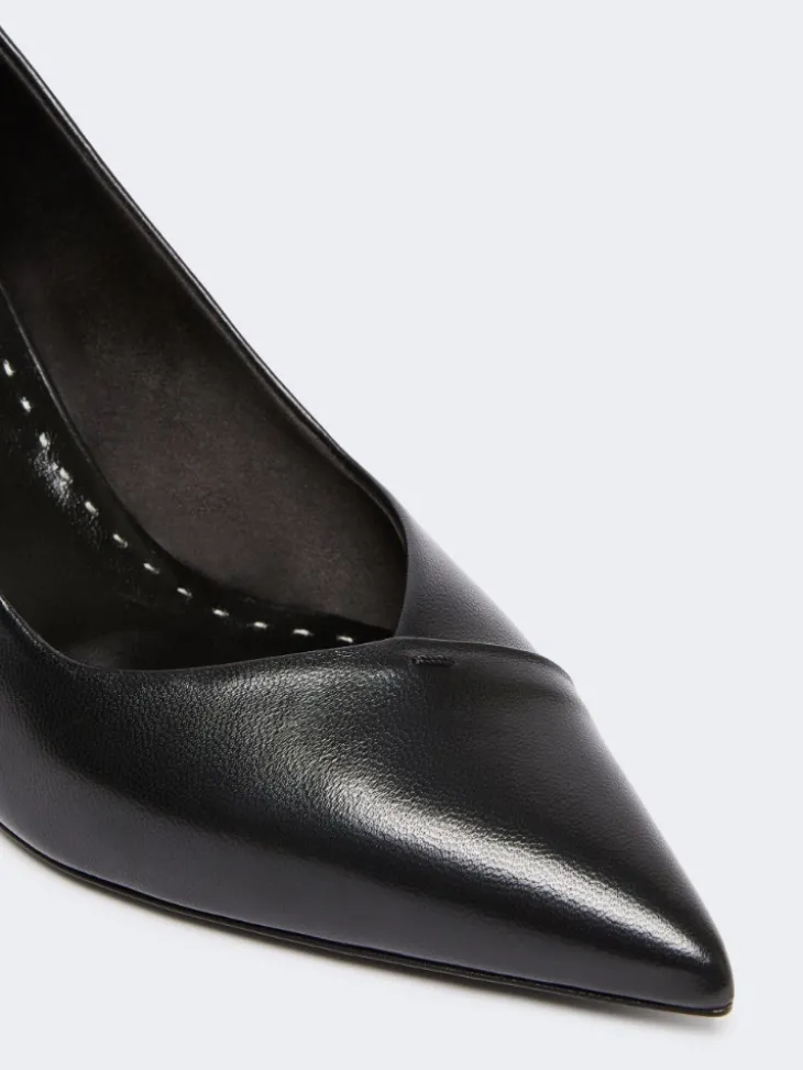 Nappa leather court shoes - BLACK