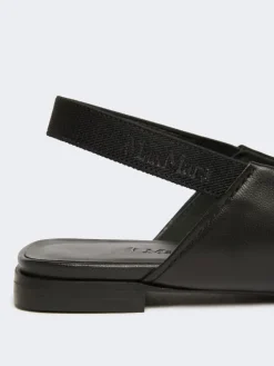 Nappa leather flat slingbacks - BLACK