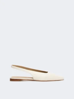 Nappa leather flat slingbacks - IVORY