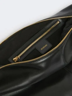 Nappa leather hobo bag - BLACK