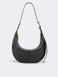 Nappa leather hobo bag - BLACK