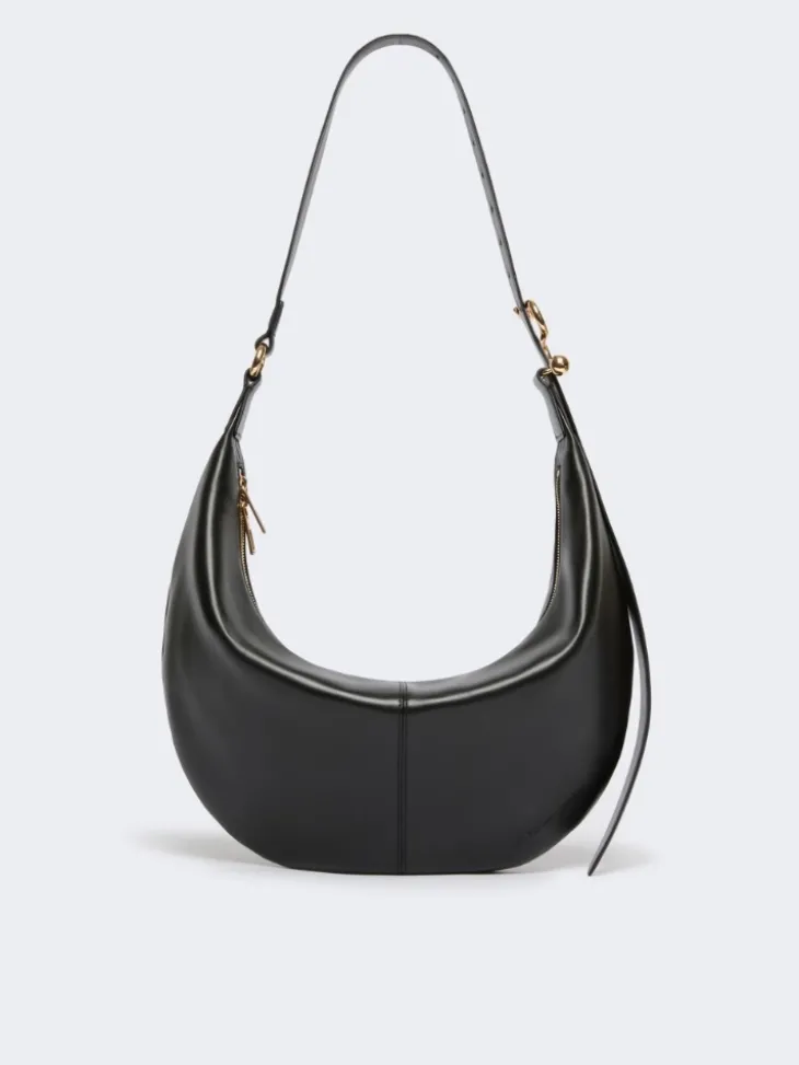 Nappa leather hobo bag - BLACK