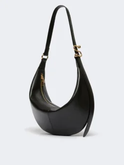 Nappa leather hobo bag - BLACK