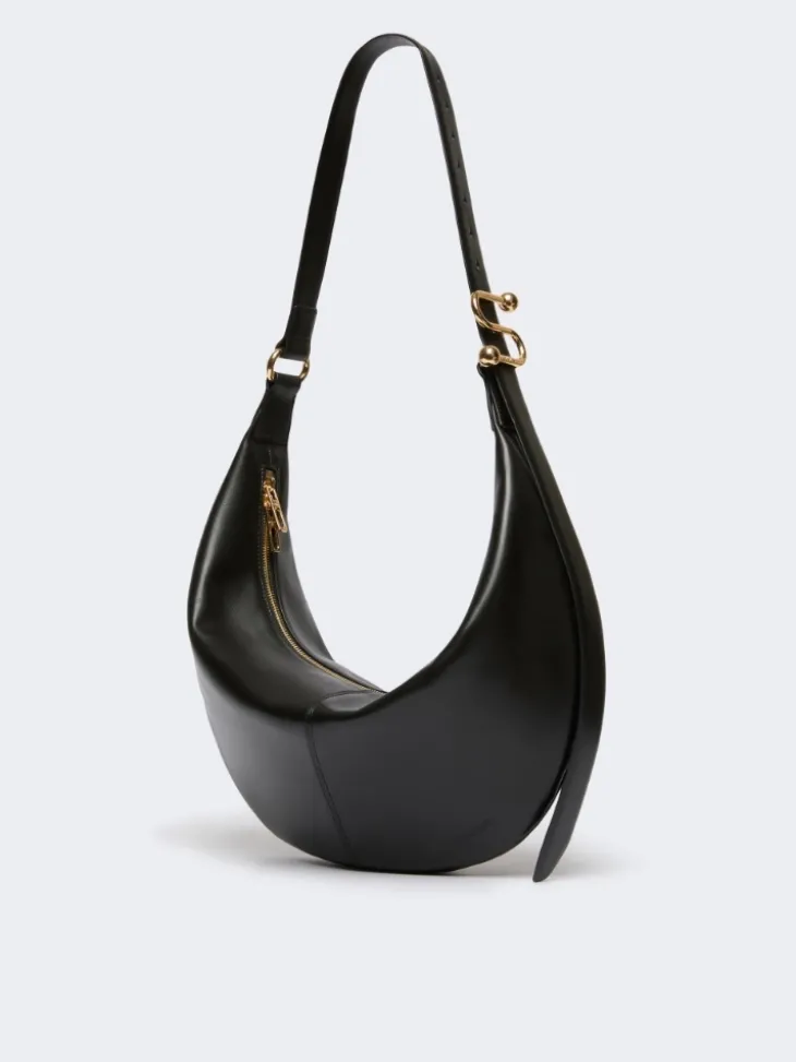 Nappa leather hobo bag - BLACK