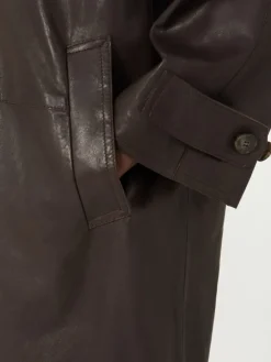 Nappa leather overcoat - BROWN