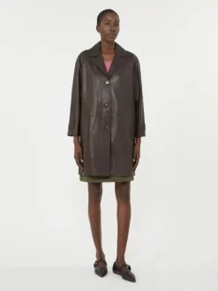 Nappa leather overcoat - BROWN