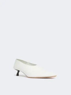 Nappa leather pumps with foldable back - WHITE