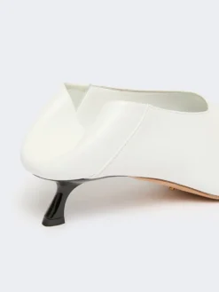 Nappa leather pumps with foldable back - WHITE