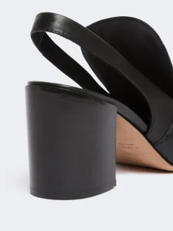 Nappa leather slingbacks - BLACK