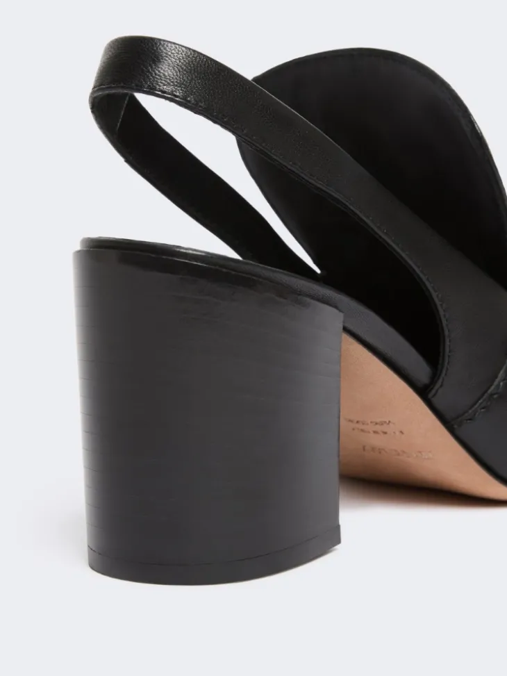 Nappa leather slingbacks - BLACK