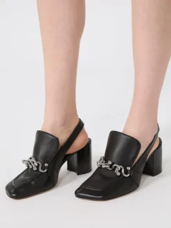 Nappa leather slingbacks - BLACK