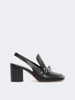 Nappa leather slingbacks - BLACK