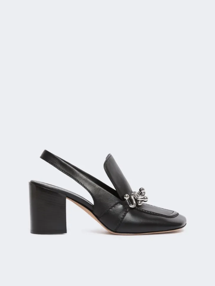 Nappa leather slingbacks - BLACK