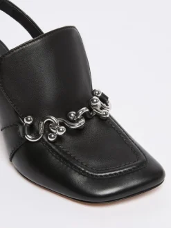 Nappa leather slingbacks - BLACK
