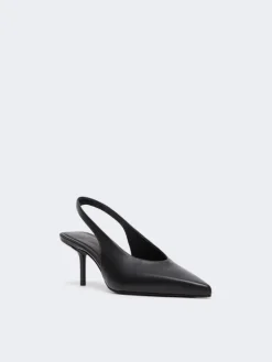 Nappa leather slingbacks - BLACK