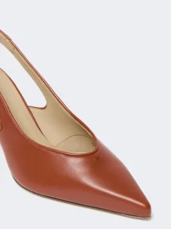 Nappa leather slingbacks - RUST