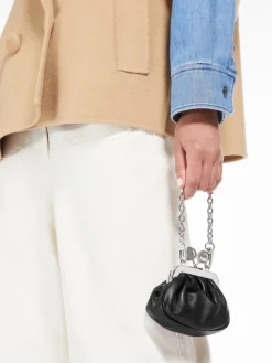 Nappa sheepskin Nano Pasticcino Bag - BLACK
